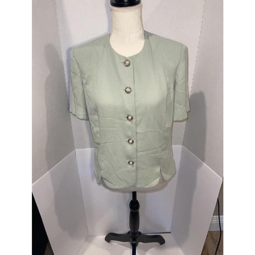 Women’s Leslie Fay Blazer Button Up - Green - Size 8